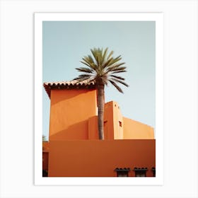 Orange House With Palms Retro Summer Photography 0 Art Print