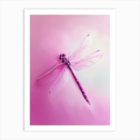 Dragonfly On Pink Background Art Art Print