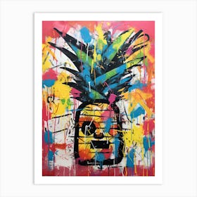 Pineapple in Basquiat Style Art Print