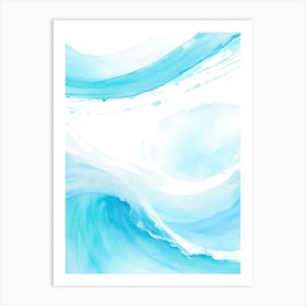 Blue Ocean Wave Watercolor Vertical Composition 157 Art Print