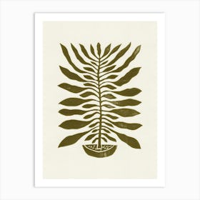 One Hundred Leaved Plant 22 / Lino Print Art Print