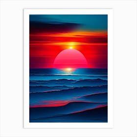Sunrise Over Ocean Waterscape Pop Art Photography 1 Art Print