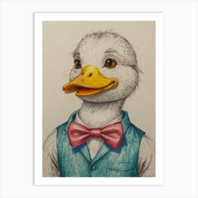 Duck In A Bow Tie 1 Art Print