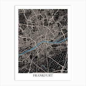 Frankfurt Black Blue Art Print