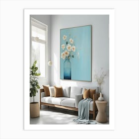 Blue Flowers In A Vase Art Print