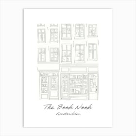 Amsterdam The Book Nook Pastel Colours 3 Poster Art Print