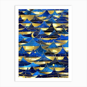 Gold And Blue 3 Art Print