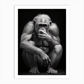 Photorealistic Thinker Monkey 1 Art Print