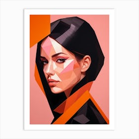 Geometric Woman Portrait Pop Art (2) 1 Art Print