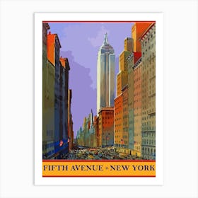 New York Skyline, Fifth Avenue Art Print