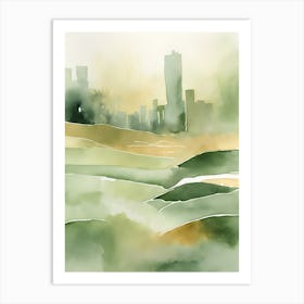 Los Angeles Golden Green Santa Monica Art Print