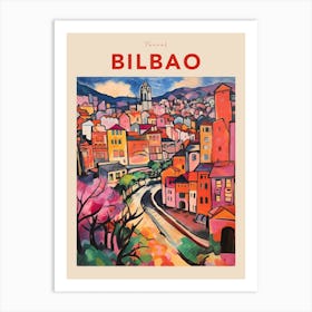 Bilbao Spain 3 Fauvist Travel Poster Art Print