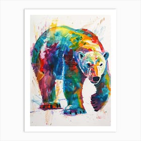 Polar Bear Colourful Watercolour 1 Art Print