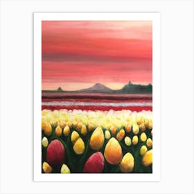 Sunset Tulips Art Print