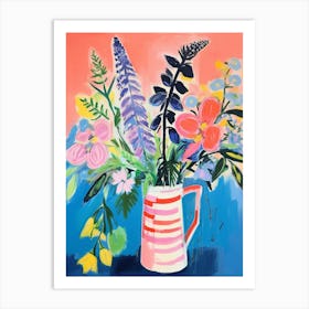 Flower Painting Fauvist Style Aconitum 2 Art Print