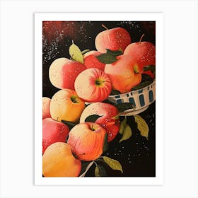 Art Deco Apples 1 Art Print