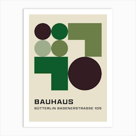 Bauhaus Minimalist Abstract Print 3 Green Art Print