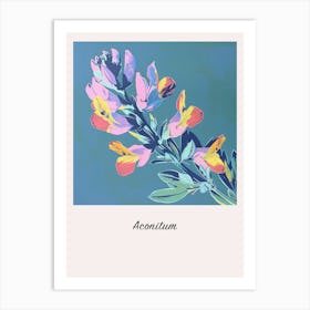 Aconitum 2 Square Flower Illustration Poster Art Print