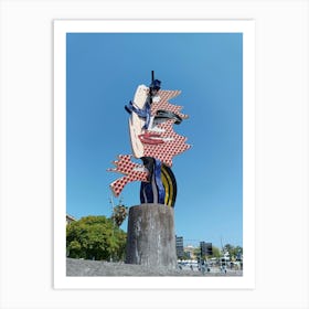 Face of Barcelona sculpture Art Print