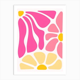 Pink And Yellow Flowers Art Print