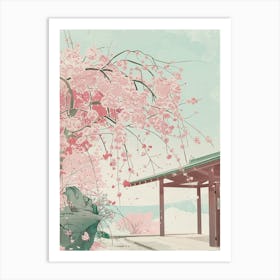 Kyoto Japan 7 Retro Illustration Art Print