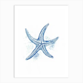 Blue Starfish Watercolor Beach House Art Print