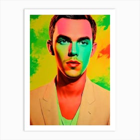 Nicholas Hoult Colourful Pop Movies Art Movies Art Print