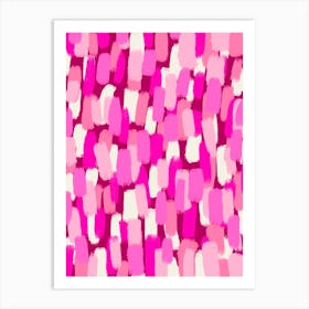 Pink And White Abstract Painting Art Print