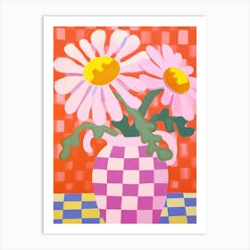 Daisies Flower Vase 1 Art Print
