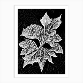 Linden Leaf Linocut Art Print