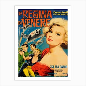 Zsa Zsa Gabor, Scifi Movie Poster,, Reign On Venus Art Print