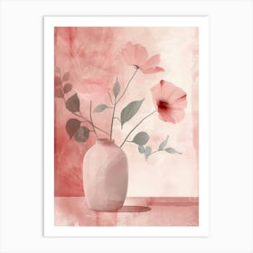 Pink Flowers In A Vase 6 Art Print