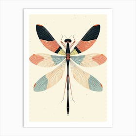 Colourful Insect Illustration Damselfly 16 Art Print