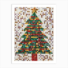 Mosaic Christmas Tree Art Print