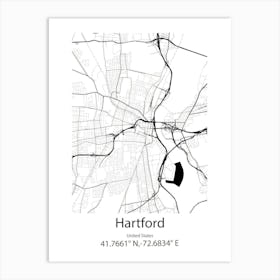 Hartford,United States Minimalist Map Art Print