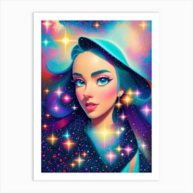 Fantasy Galaxy Girl Art Print