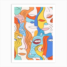 Swirl Line Abstract Face 1 Art Print