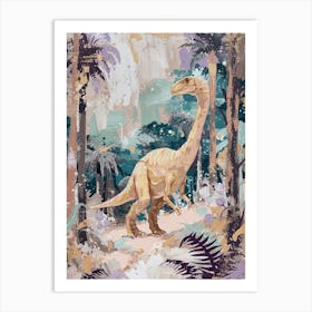 Dinosaurs Exploring Muted Pastels 4 Art Print