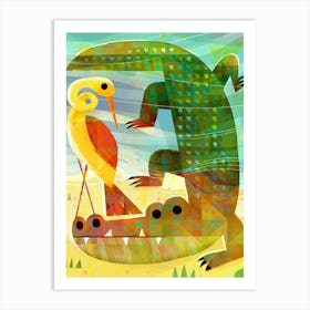 Croc 'n 'Bird Art Print