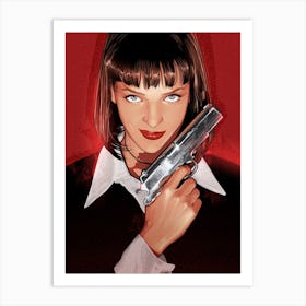 Pulp Fiction Tarantino Mia Gun II Art Print