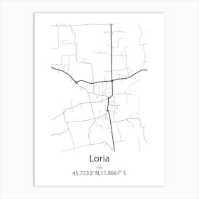 Loria,Italy Minimalist Map Art Print