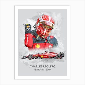 Charles Leclerc Ferrari 1 Art Print