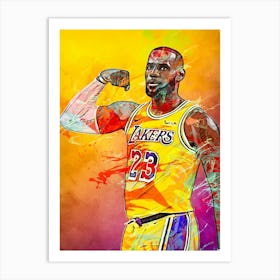 Lebron James La Lakers 1 Art Print