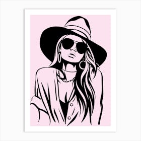 Girl In A Hat 1 Art Print