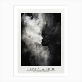 Celestial Whsipers Abstract Black And White 2 Poster Art Print