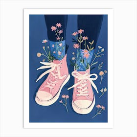 Pink Shoes And Wild Flowers 8 Art Print