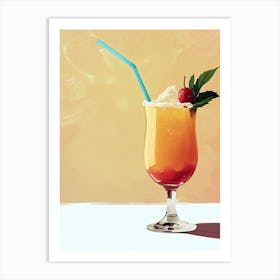 Orange Tropical Drink Art Print