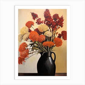 Bouquet Of Autumn Joy Sedum Flowers, Fall Florals Painting 0 Art Print
