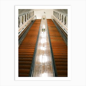 Escalator In A Metro Station // Antwerp, Belgium Travel Photography Art Print