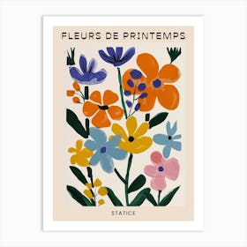 Spring Floral French Poster  Statice 3 Art Print